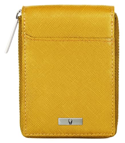 Image of WildHorn RFID Protected Leather Wallet for Men, Yellow
