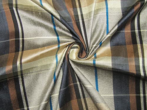 Tissu 100 % soie Dupion marron gris 137 cm au mètre pour loisirs créatifs