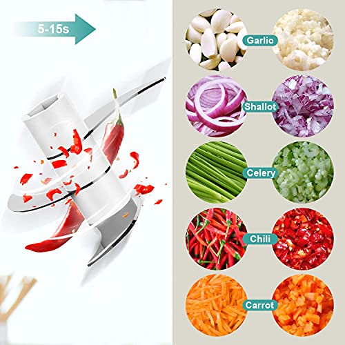 VOUM Electric Mini Garlic Chopper, Food Slicer And Chopper, Portable Garlic Blender Mini Chopper Food Processor For Garlic, Vegetables, Fruits, Meat, Onions (250 ml) (pink) 3 Gallery Image