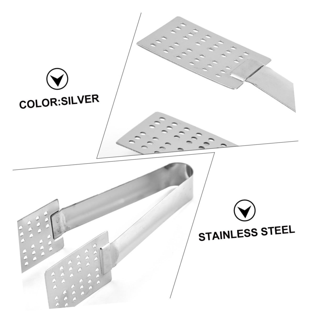 HEALLILY 2pcs Stainless Steel Tea Bag Tongs Sugar Serving Clamps for Kitchen Utensils Easy to Clean Tea Accessories for Hot Cold Beverages