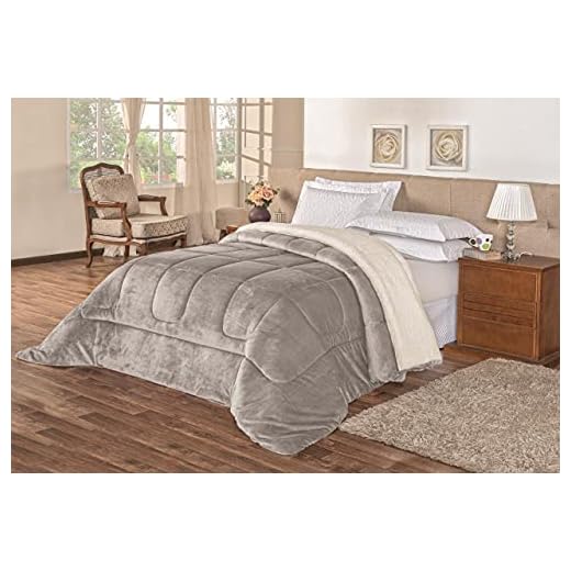 Coberdrom Sherpa Edredom Dupla Face Cobertor Manta Felpuda Liso Cama Casal Queen Cinza