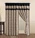 4 piece Leopard Safari Black / Brown Micro Fur Curtain Set / Window Panels