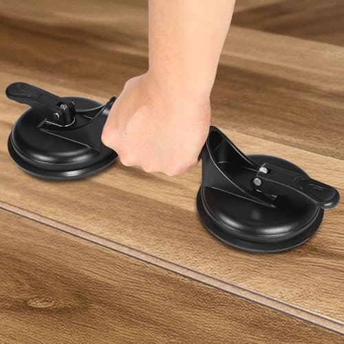 Image of Floor Gap Fixer Tool Heavy Duty Striking Surface Floor Gap Repair Tool, Aluminum Alloy Enhanced 2 Suction Cups with Double-sided Striking Points and Rubber Mallet for Laminate /Vinyl Flooring