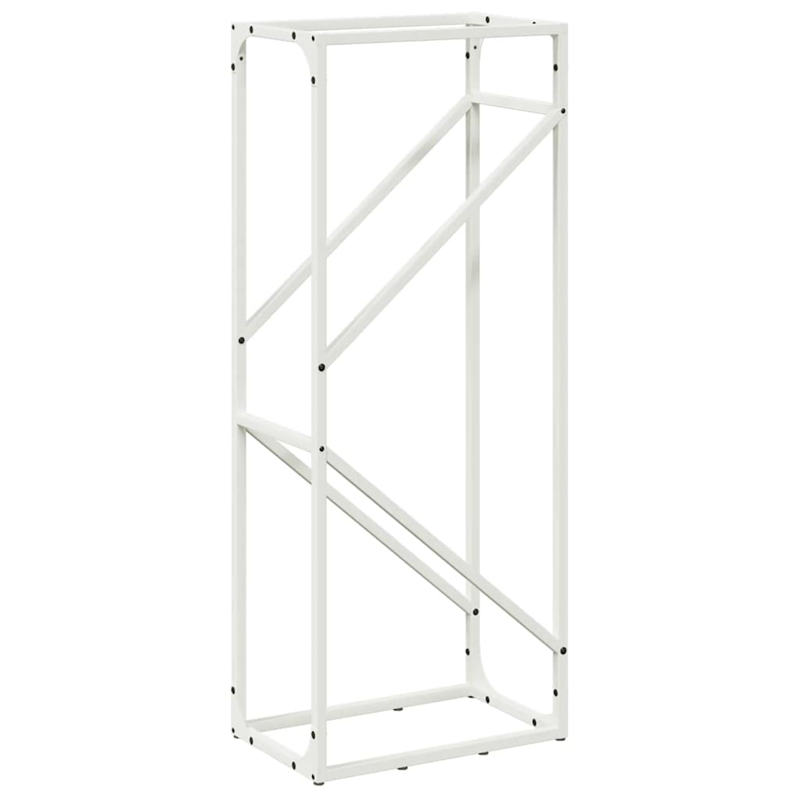 Homgoday Leñero Blanco 40x25x100 cm Acero Laminado en frío Estante metálica para leña,Soporte de Almacenamiento para Interiores y Exterior