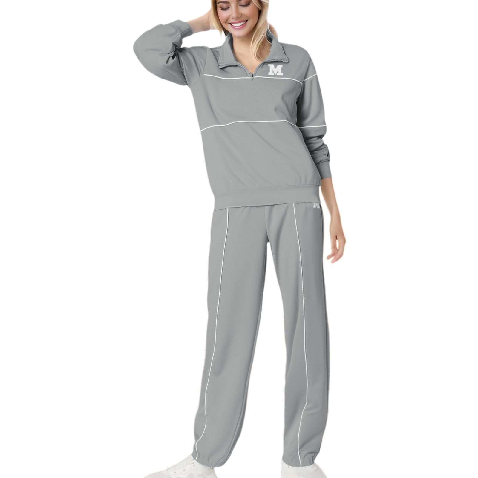 Damen Einfarbig Sport Freizeit Buchstaben Drucke Sweatshirt Zweiteiler Sets Für Winter
