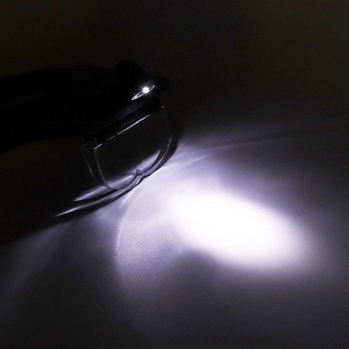 Lente d'ingrandimento frontale con 3 luci LED, strumento di riparazione orologiaio, 6 lenti intercambiabili multiple, 1 x 1,5 x 2 x 2,5 x 3,5 x 8 x