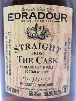 エドラダワー ストレート・フロム・ザ・カスク 10年 ３種 Amazon.co.jp: エドラダワー 10年 2011 シェリーバット ストレート