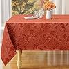 misaya Rectangle Thanksgiving Tablecloth Waterproof Jacquard Fall Table Cloth Damask Cloth Table Cover for Harvest Decor 60 x 84 Rust Maple Leaf