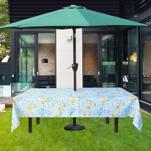 Image of EHouseHome Outdoor and Indoor 60x84 inch Tablecloth with Umbrella Hole and Zipper, Waterproof Zippered Patio Cloths, Spring /Summer Table Covers for Backyard Circular Table /BBQs /Picnic