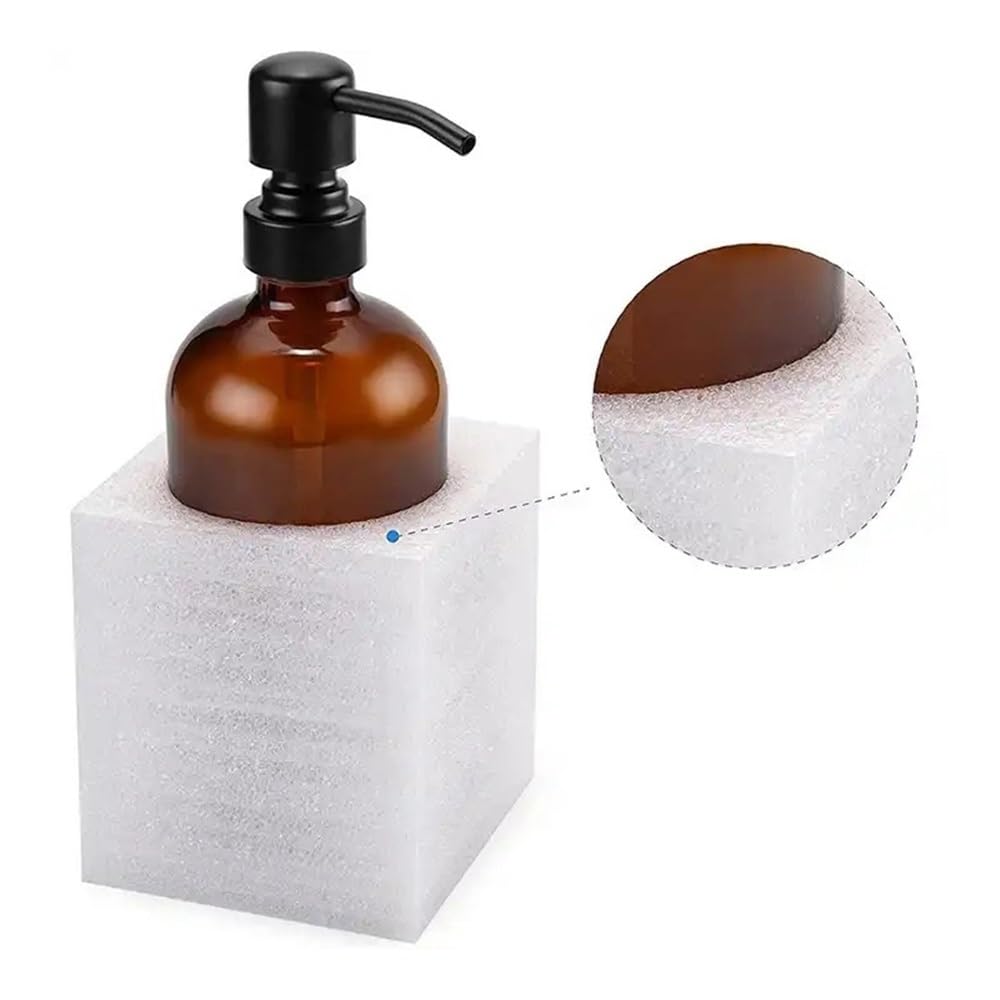 Dosificador Jabon Cabezal de Bomba de Acero Inoxidable, 500 ml, Botella de loción de Vidrio marrón, dispensador de jabón, Paquete de Dos Dispensador Jabon Baño