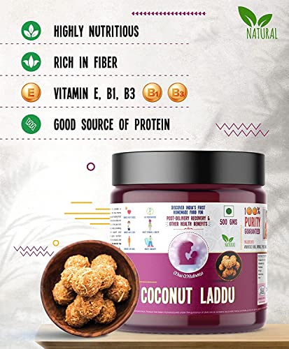Image of Maa Mitahara Post Pregnancy Laddu - Coconut Flavor | Boosts Lactation, Immunity & Energy | Natural, Healthy, Ayurvedic Nutrition for New Mothers (1kg, Coconut)