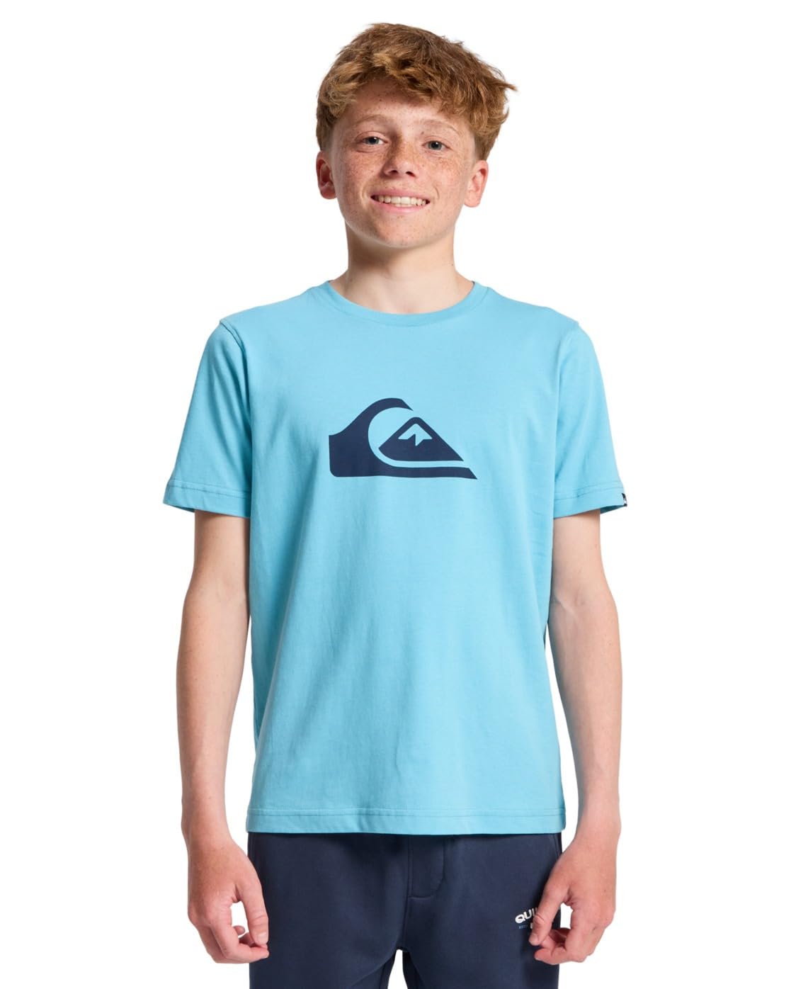Quiksilver Boy's Ev Comp Logo Ss Youth T-Shirt, Aqua, 14 Years
