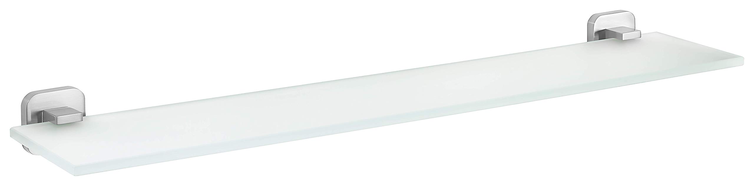 Tesa Uk Matt Tesa® Esteetic Glass Shelf - Self-Adhesive Frosted Glass Shelf For Bathroom Utensils - Waterproof, Incl. Power.kit Adhesive Solution - 50 Mm X 600 Mm X 123 Mm