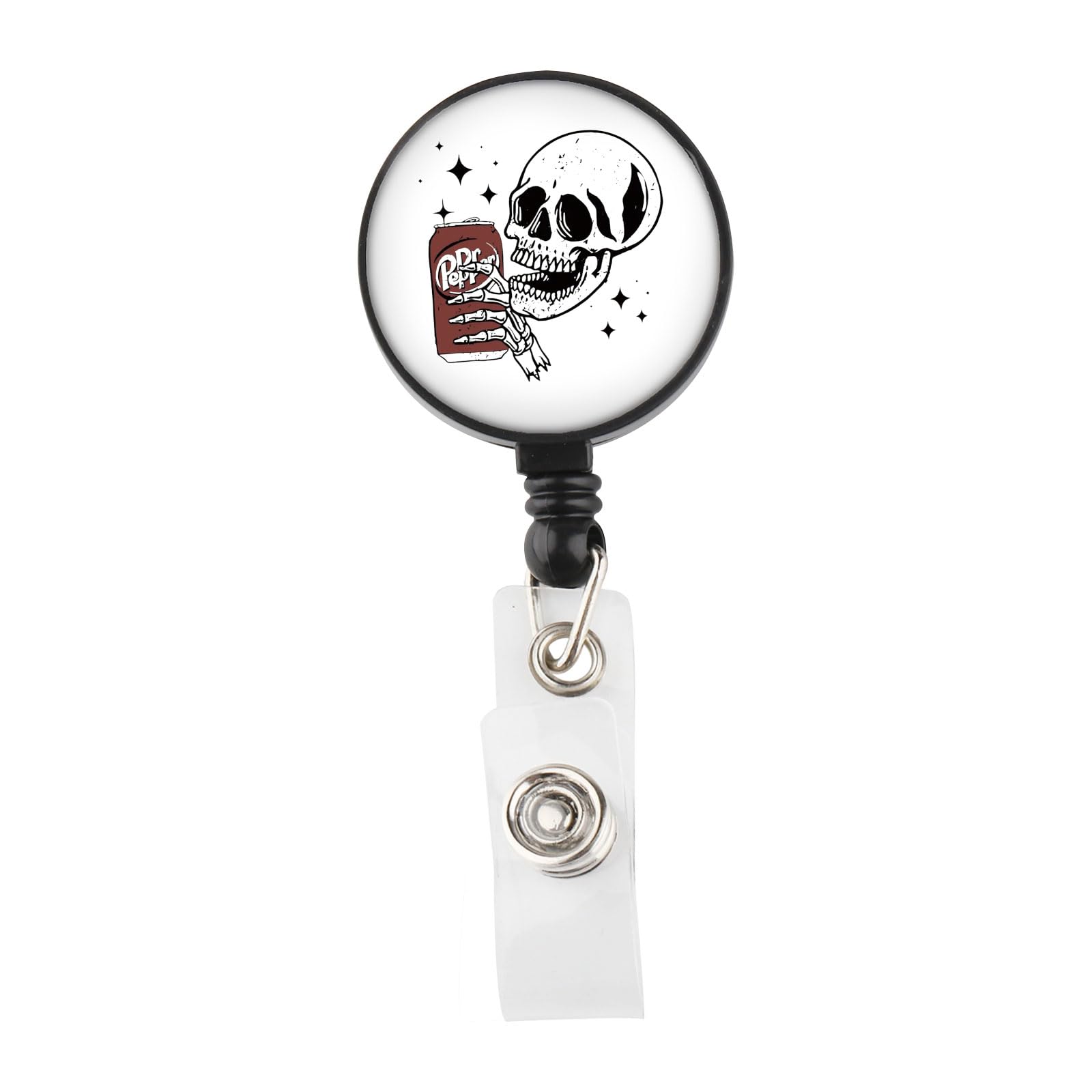 Lywjyb Birdgot Soda Themed Badge Reel Drink Lover Gift Skeleton Drinking Gift (peppr Badge)