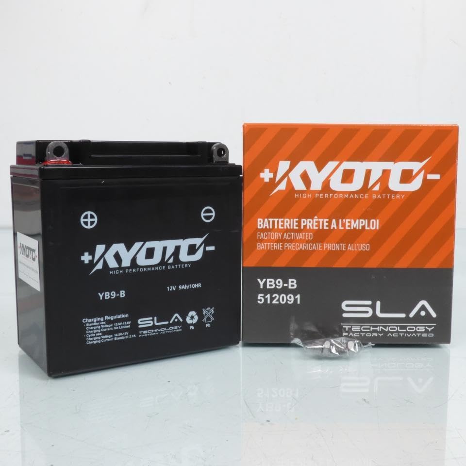 Batterie SLA Kyoto compatible avec Moto ORCAL 125 Astor 2015 à 2019 Y9B-B / 12V 9Ah