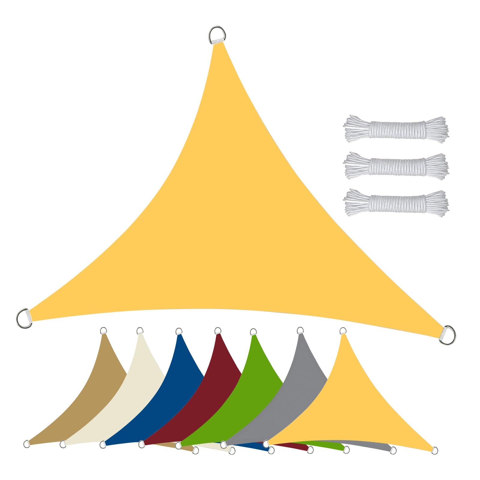 Voile d'ombrage 95% anti-UV imperméable ESOYAWE bâche solaire jaune 3m