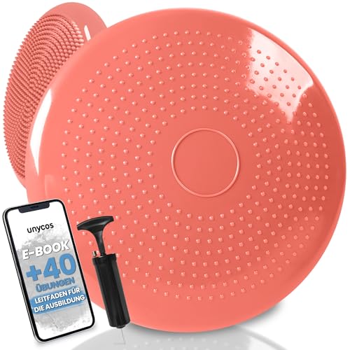 unycos - Ballsitzkissen inkl. Pumpe【Ø34 cm | Trägt 150 kg】Orthopädisches Sitzkissen Anti-Burst, Noppenkissen, Balance Pad,...