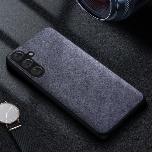 Housse cuir Samsung Galaxy S24 Ultra grise contre les rayures et chutes de style business