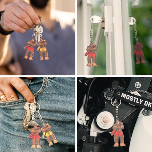 Image of Sasquatch Keychain 2-Pack, Unique Outdoor Gifts for Men & Women, Lightweight, Durable Keyring, Fun Camping Accessories