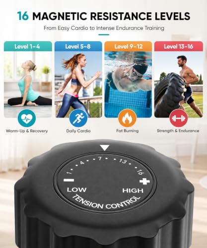Image of Elliptical Machine, Dripex Magnetic Elliptical Exercise Machine for Home, Quiet & Smooth Elliptical Training Machines with 16 Levels, 15.3 inch Stride, 17.6LB Flywheel, Indoor Cardio Equipment
