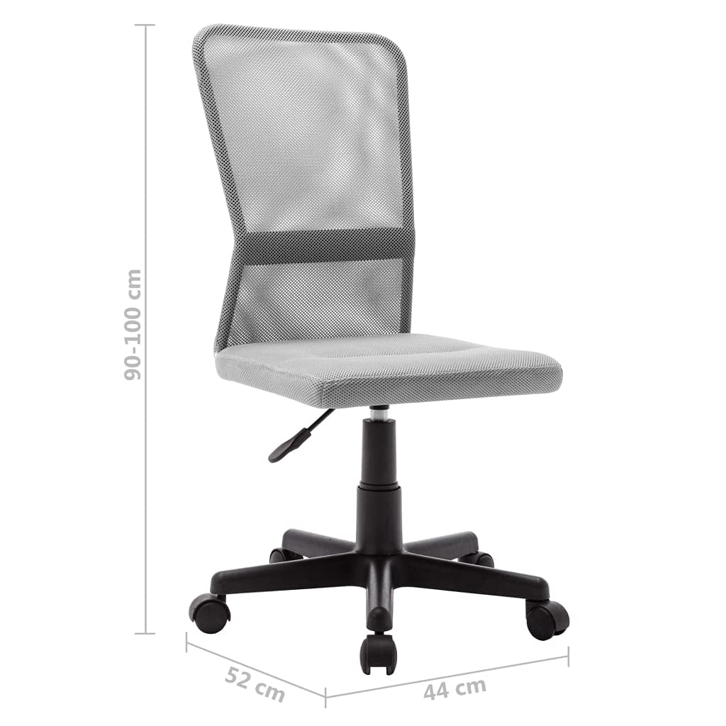 Silla de oficina gris 44 x 52 x 100 cm, malla regulable en altura de 10 cm, con ruedas para trabajar ergonómicamente en casa, respaldo transpirable, soporta hasta 110 kg, ahorra espacio