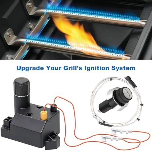 Image of SafBbcue 66353 Grill Igniter Kit, 2-Outlet BBQ Push Button Ignition Replacement for Weber Genesis II 210 E-210 S-210 Gas Grills (2017 & Newer)