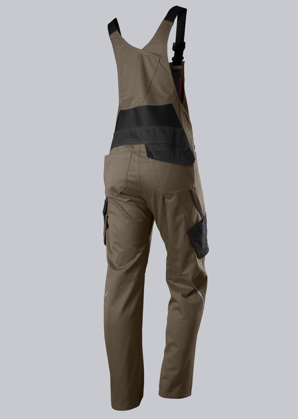 BP 1979-570-5032 Workwear - Salopette unisex in poliestere e cotone, colore: noce/nero, 48 l
