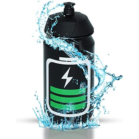 BPA-FREI - Bio Ride with Style! - Radflasche POWERMENSCH - TOP Qualität - Bike Bottle Wasserflasche ohne Plastik Kunststoff Cover