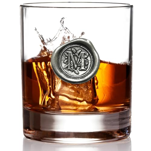 English Pewter Company 11oz Old Fashioned Whiskey Rocks Glass With Monogram Initial - Unique Gifts For Men - Personalized Gifts With Your Choice of Initial (M) MON113 by English Pewter Company Sheffield, England - Used condition - Image 2