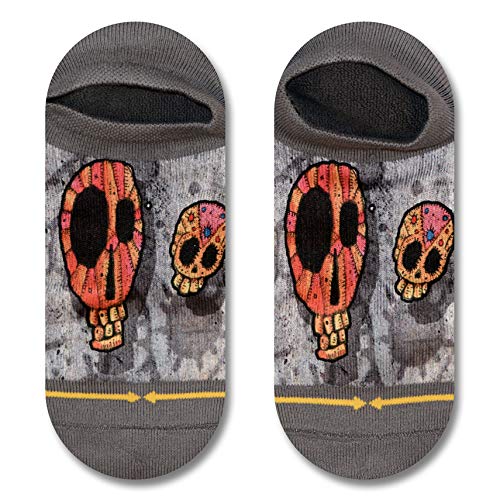 MERGE4 Otis Link Candy Skulls Lite Gray Unisex Artist No Show Sock