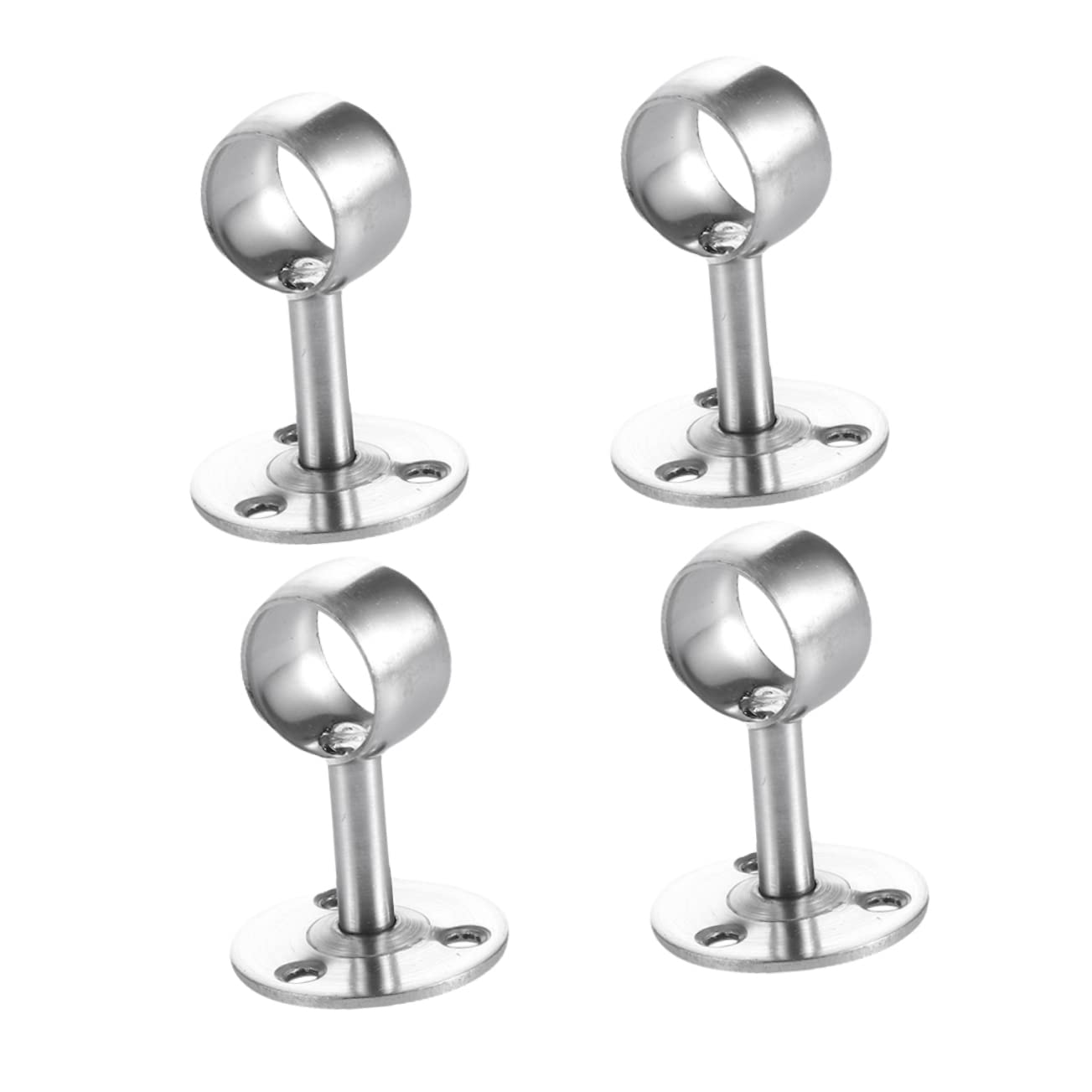 SOLUSTRE 4Pcs Closet Rod Socket Wall Mount Holder for Shower and Wardrobe Flange Support for Clothes Rods and Easy Installation
