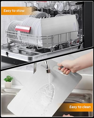 Titanium Chopping Board, S316 Stainless Steel Cutting Board, Dual-Sided Food Grade Chopping Boards for Kitchens, Meat, Bread, Vegetables & Fruit - Image 6