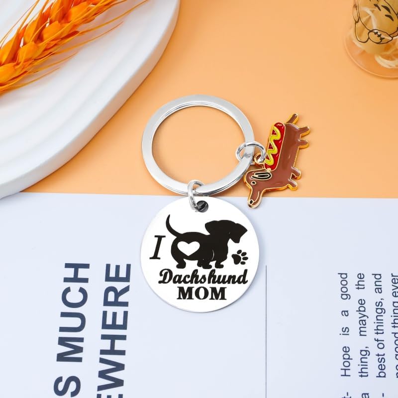 Dachshund Keychain Dachshund Gifts Weiner Dogs Gifts for Women Men Cartoon Weiner Dog Keychain Funny Gift for Dog Mom Dad Mothers Halloween Christmas Day Father Day Gift - Image 2