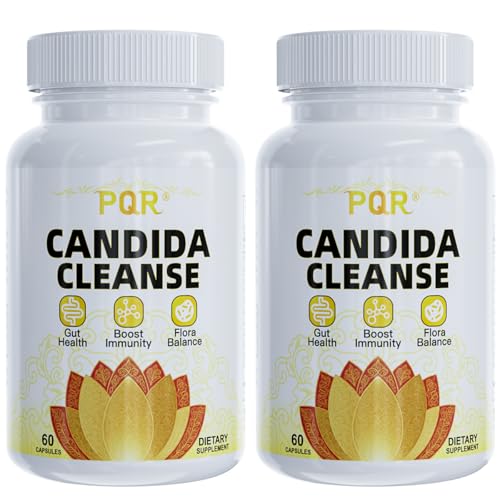 PQR Candida Cleanse - Gut & Colon Support Natural Herbal Formula Include Oregano Leaf Wormwood Black Walnut Caprylic Acid-1 120 Capsules
