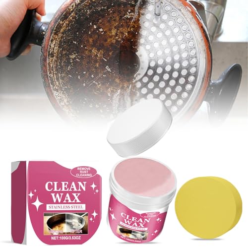 Cera Limpia de Acero Inoxidable, Pasta Limpiadora de Acero Inoxidable, Stainless Steel Stain Cleaning Wax, Stainless Steel Wax Cleaner For Grease