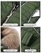 Vetinee Women Casual Faux Fur Lapel Zip Pockets Quilted Parka Jacket Puffer Coat Broute Green Large (Fits US 12-US 14)