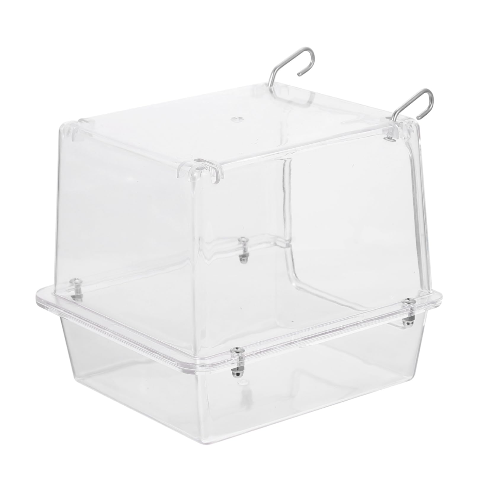 Hängende Vogelbadewanne aus Bruchfestem Material mit Duschbox Vogelbadebox für Käfig Außenseite Vogelbäder für Papageien und Kleine Vögel