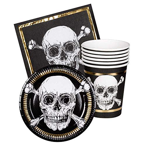 Boland- Set de Table de fête Pirates, 10201551, Noir, Taille Unique