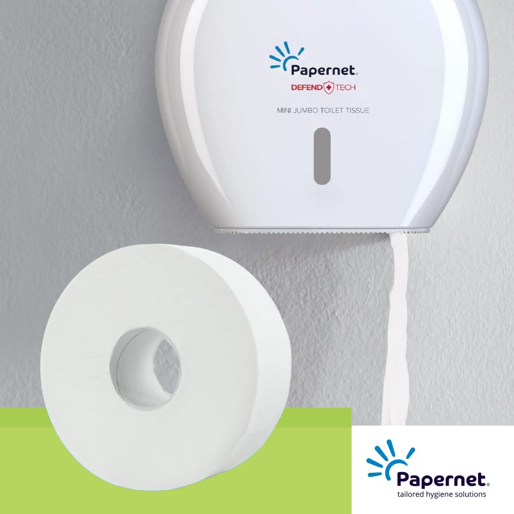 Papernet Simplify - Carta Igienica Maxi Jumbo 420293, 6 Maxi Rotoli di Carta in Pura Cellulosa da 300m Ciascuno, 2 Veli, 7.830 Servizi da 8,6x23cm, Goffratura Micro, Bianca