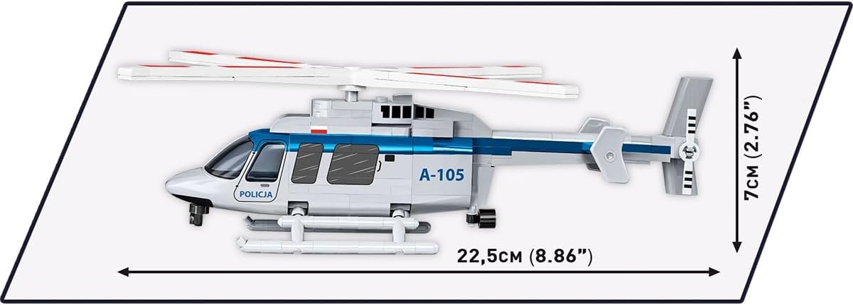 COBI Action Town Bell 407 - Police Helicopter Building Set, 217 Pieces