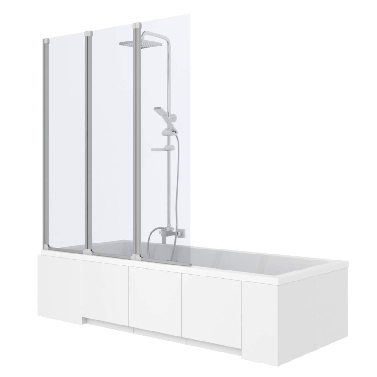 Mampara plegable de 2 piezas para bañera, mampara de ducha, mampara de ducha, mampara de ducha, accesorio para bañera, protector de salpicaduras de bañera, mampara de cristal de seguridad
