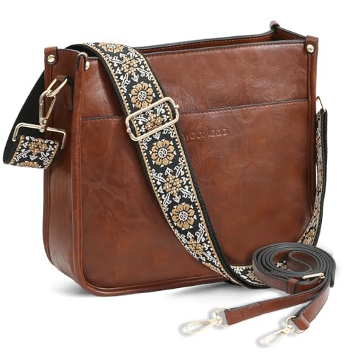 Image of WOOMADA Hobo Handbag for Women Vegan Leather Crossbody Bags Trendy Shoulder Bag with 2 Adjustable Strap