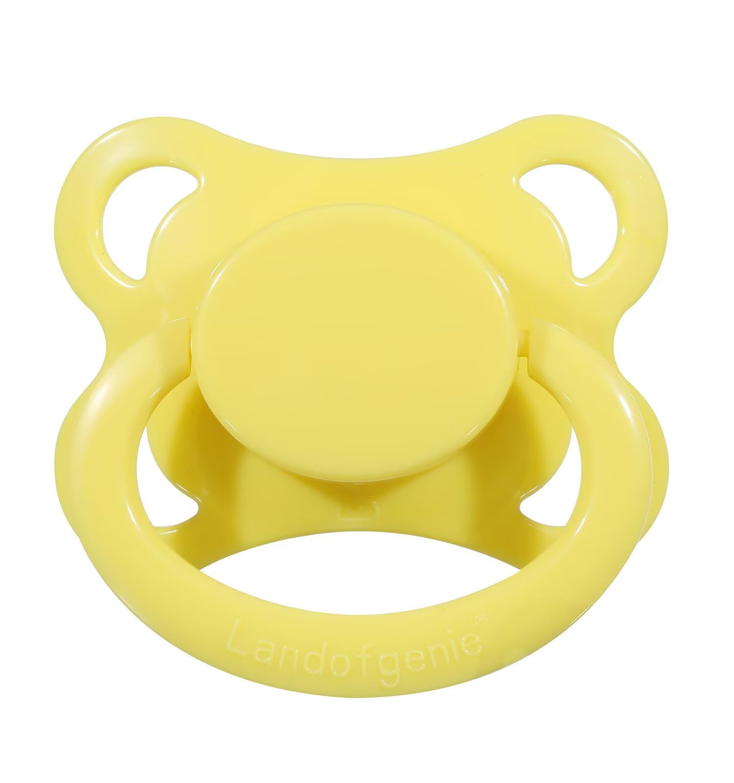 Landofgenie Adult Pacifier - Large Suction Shield for Comfort and Security, Moon-Shaped, Yellow