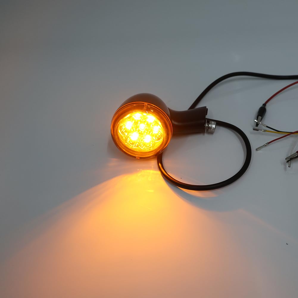 Cnswee6 2 PCS 4-lines Rear LED Turn Signals Motorcycle Brake Taillights LED Indicator Blinker Zinc Alloy housing and Amber s lens Black for Harley for Sportster XL 883 1200 1992-2023