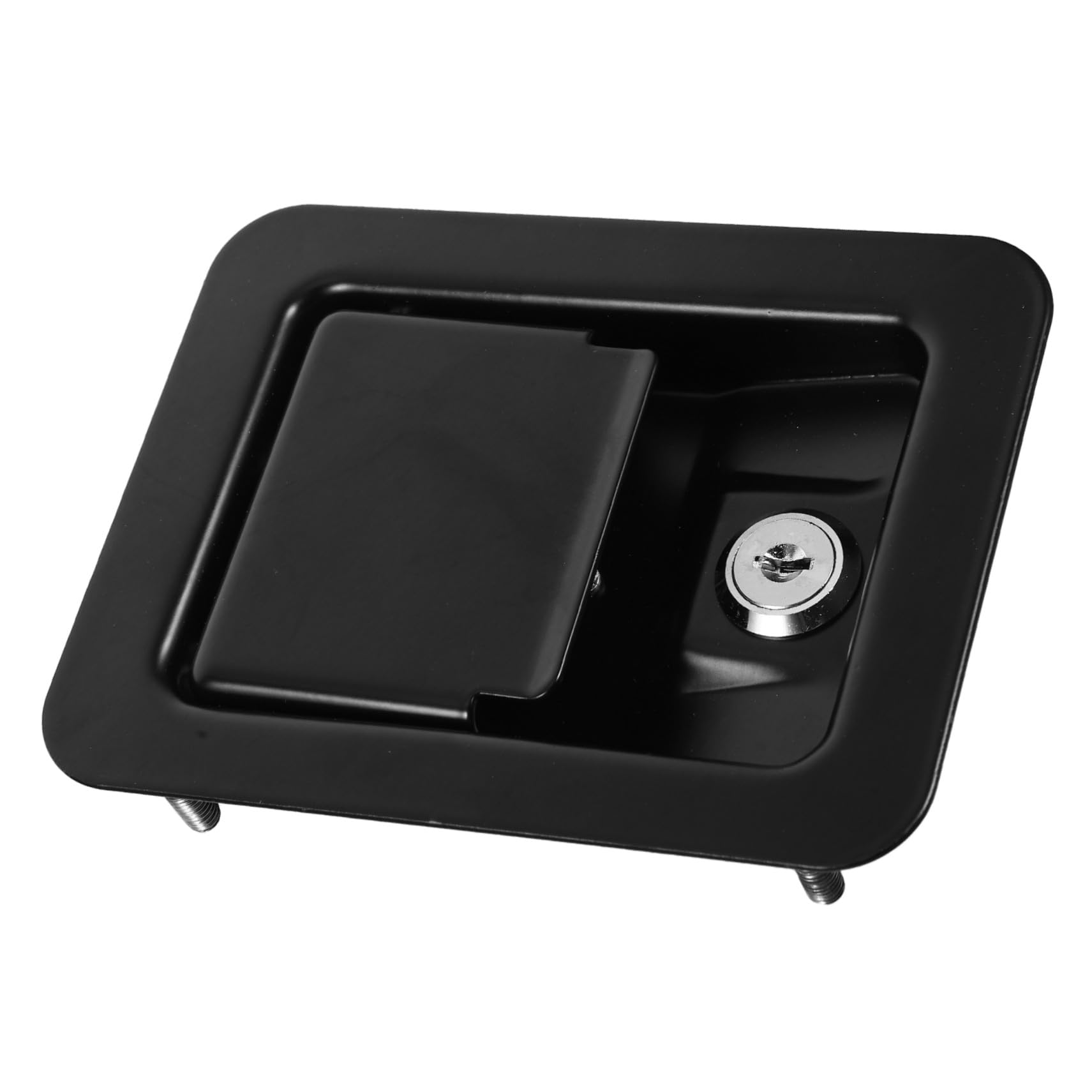 Loquet de porte de camping en acier inoxydable noir avec poignée encastrée pour coffret