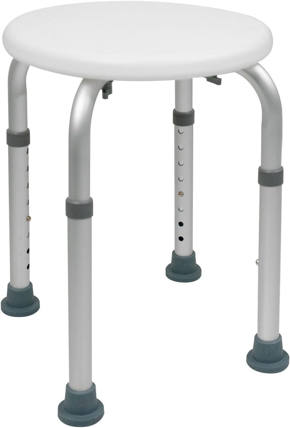 Compact Circular Bath Stool with Anti-Slip Rubber Feet, Adjustable Height Shower Chair, Safety Seating for Elderly, Disabled, Handicap – Easy to Assemble Bathroom Accessory