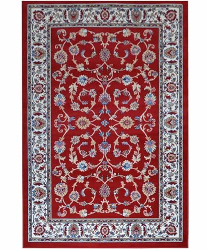 Tappeto Classico Persiano Mano Lana Royal King 079ch Ingresso Soggiorno Camera Ufficio Corsia Passatoia (Rosso, 160x230)