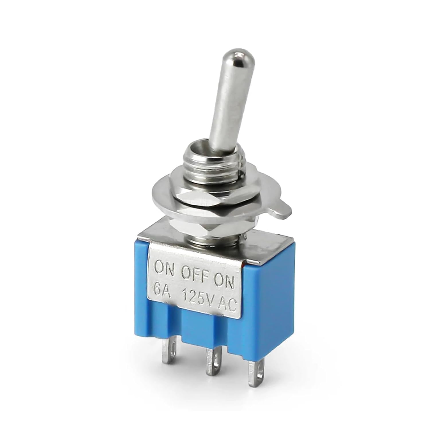 10PCS/Lot MTS-101 MTS-102 MTS-103 6MM Metal Toggle Switch ON-Off/ON-ON/ON-Off-ON 2/3Position Red/Blue Toggle Rocker Switch