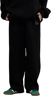 [NAVY] [ネイビー] ワイドパンツ レディース ポンチ素材 ウエストゴム 裾ドローコード ロゴ 刺繍 ロングパンツ ボトムス