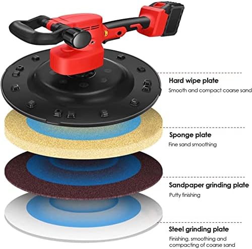 High-Efficiency Handheld Cement Wall Smoothing Machine - 1680W Plastering Tool with Brushless Lithium Battery, Ideal for Masons & DIY Projects, Durable & Lightweight